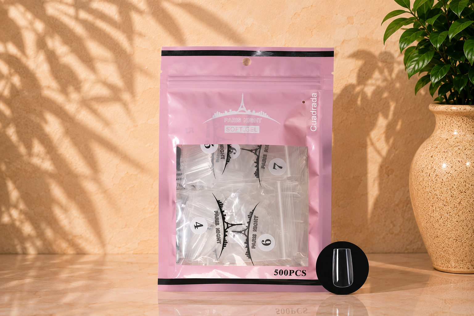 SOFT GEL TIPS CUADRADAS EN BOLSA 500 UNIDADES PARIS NIGHT