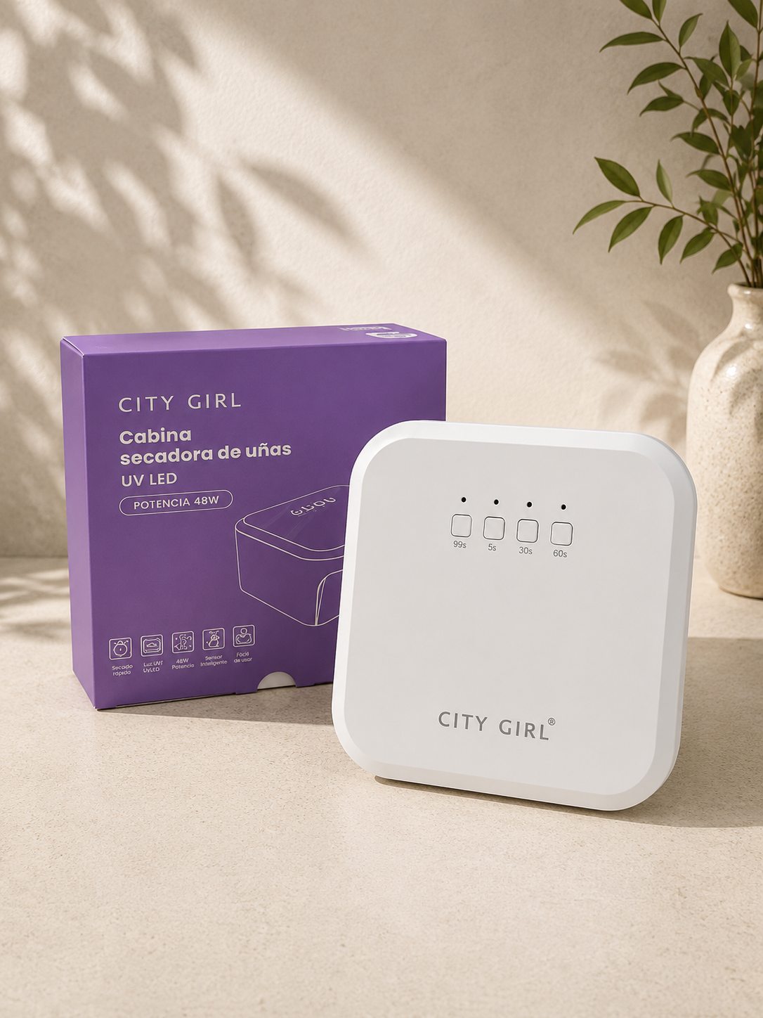 CABINA SECADORA DE UÑAS CITY GIRL UV LED 48W