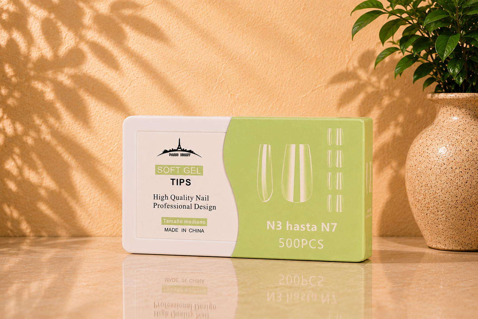 SOFT GEL TIPS TAMAÑO MEDIANO N°3 A N°7 500 UNIDADES PARIS NIGHT