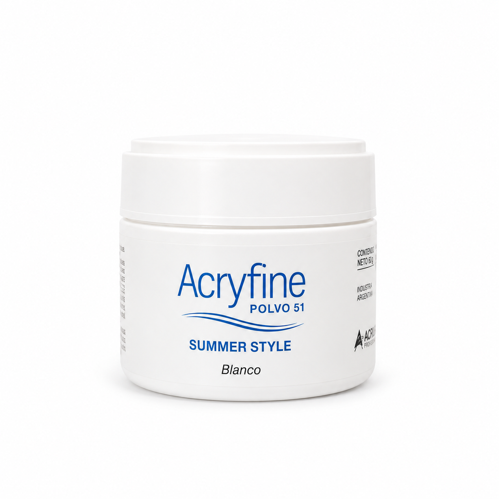 ACRYFINE POLVO 51 SUMMER STYLE BLANCO sobre fondo blanco