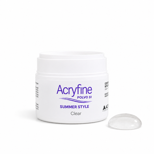 ACRYFINE POLVO 51 SUMMER STYLE CLEAR sobre fondo blanco