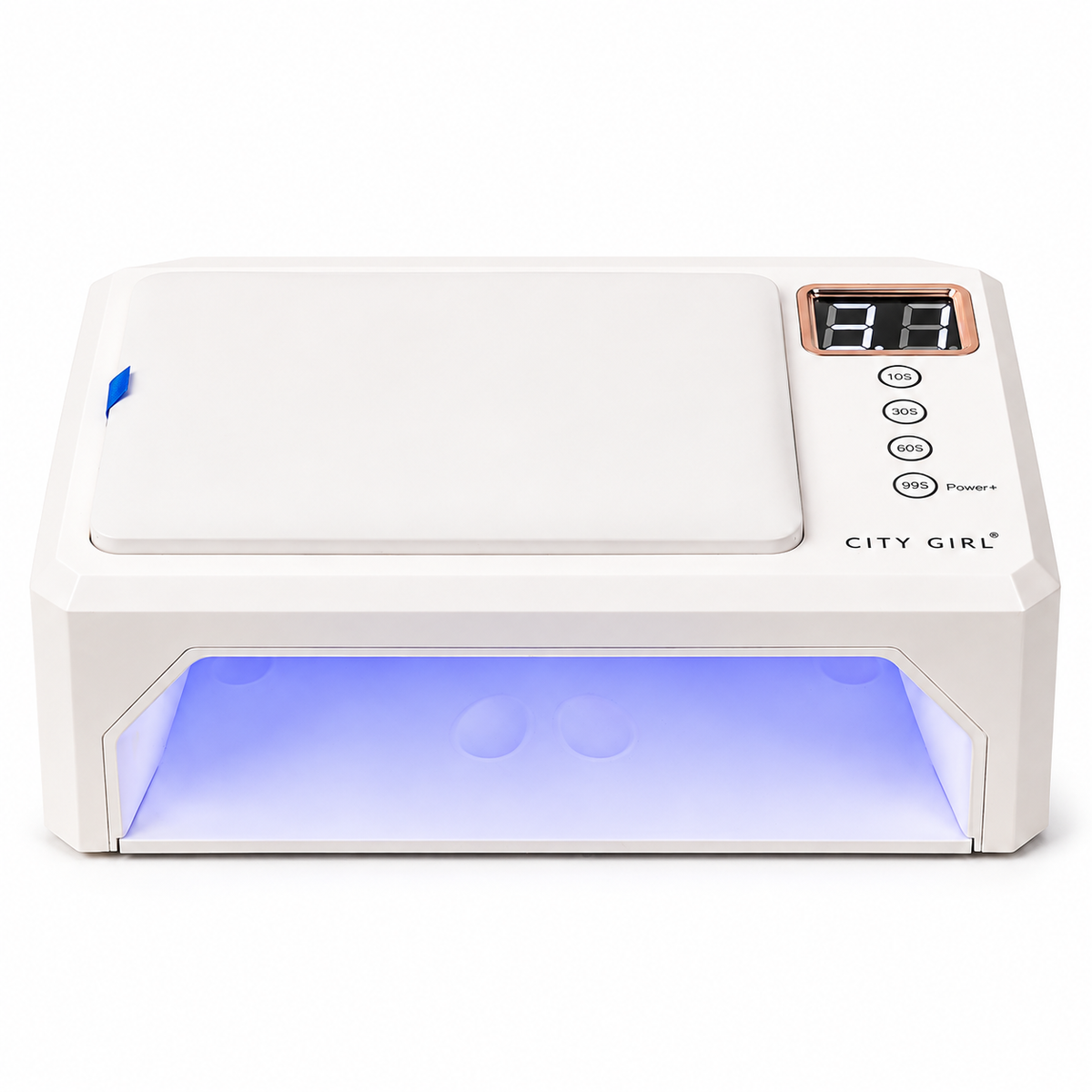 CABINA UV LED CITY GIRL CON APOYA BRAZOS sobre fondo blanco