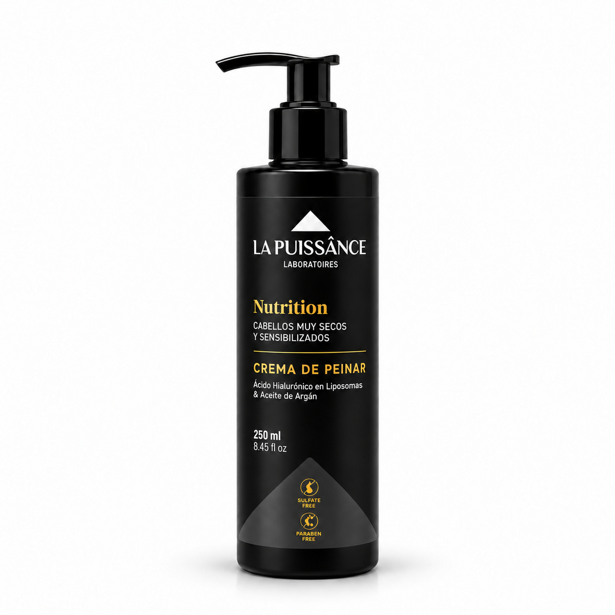 Crema de Peinar Argán y Ácido Hialurónico La Puissance 250 ml completo sobre fondo blanco
