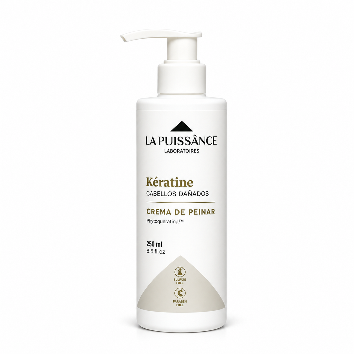 Crema de Peinar Keratina La Puissance 250 ml completo sobre fondo blanco