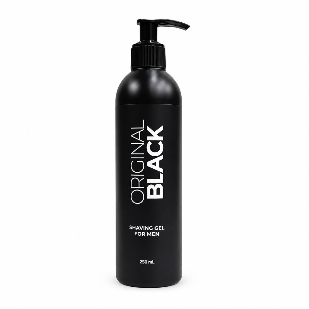 GEL DE AFEITAR ORIGINAL BLACK 250ml sobre fondo blanco