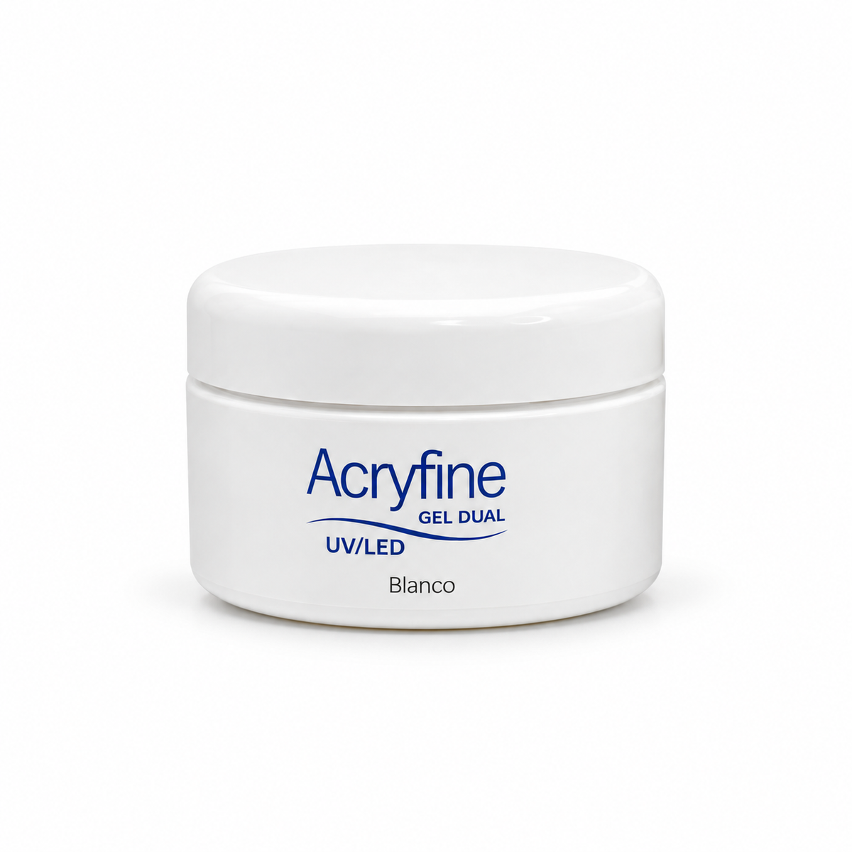 Gel Dual Blanco Acryfine completo sobre fondo blanco