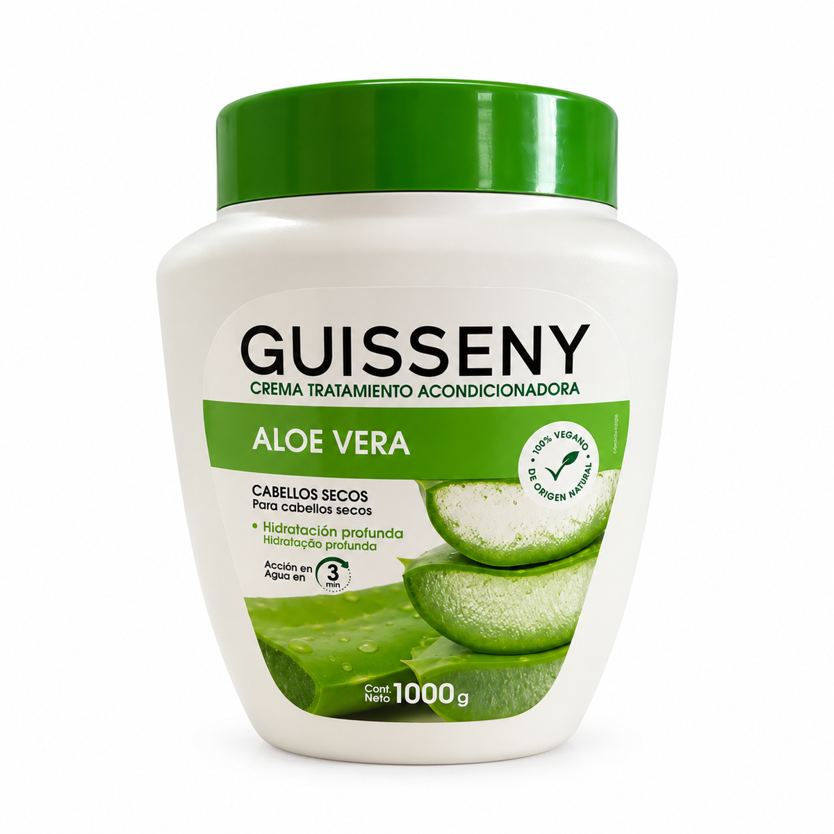 Guisseny Aloe Vera sobre fondo blanco