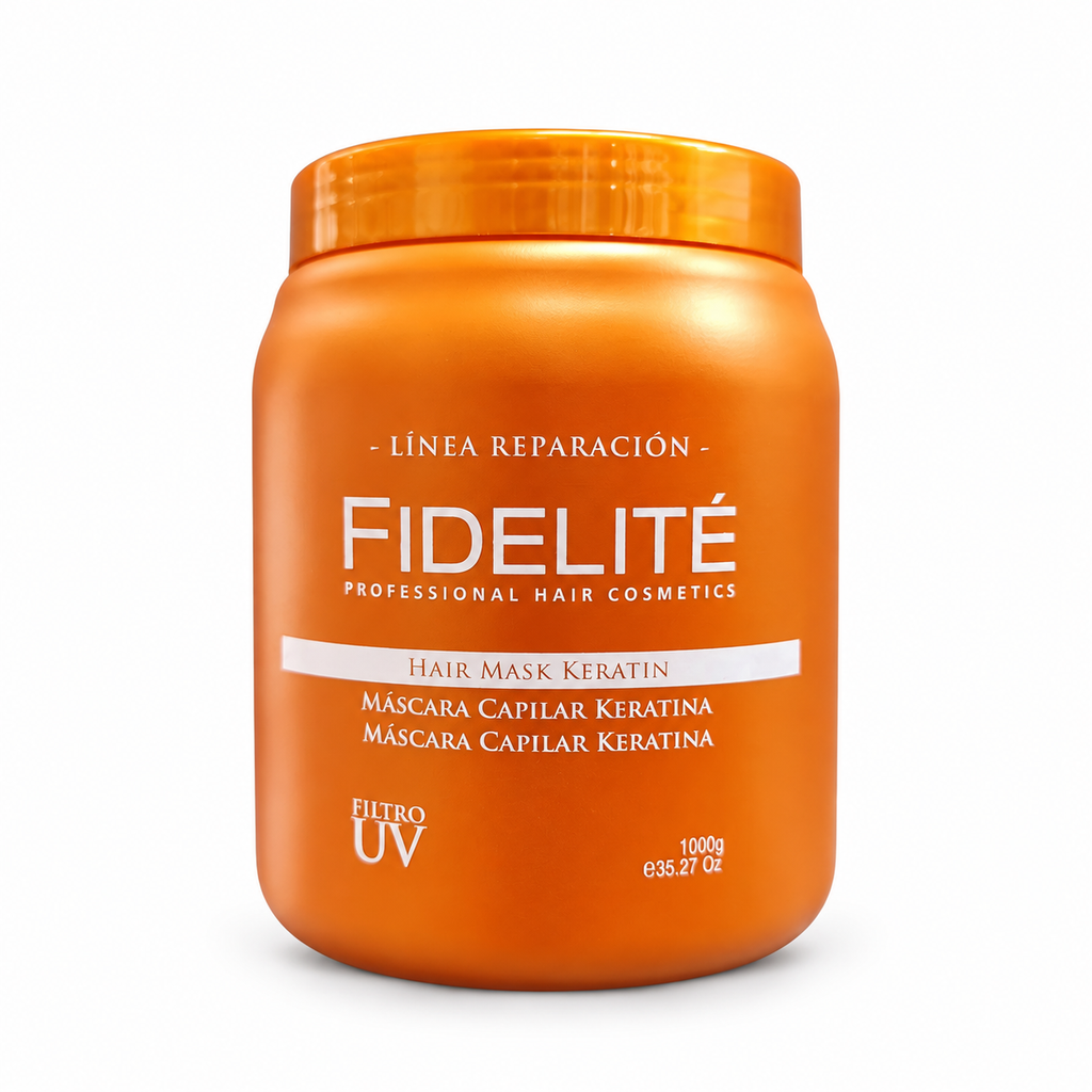 MASCARA CAPILAR KERATINA FIDELITE 1000G sobre fondo blanco