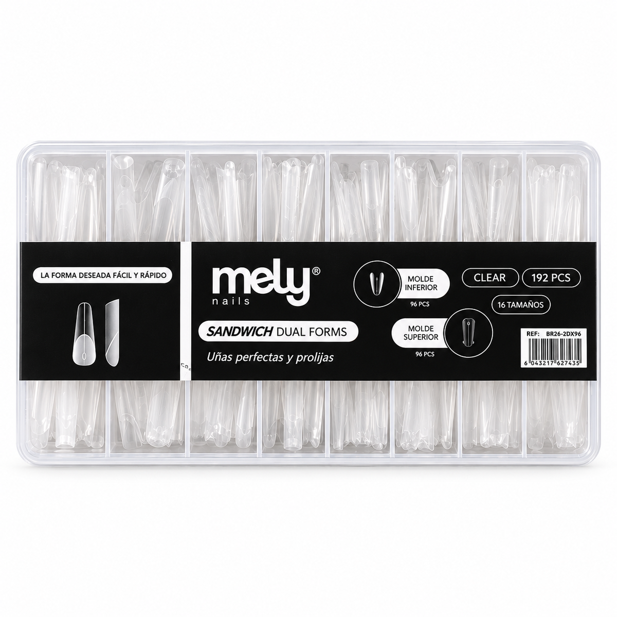 MELY TIPS DUAL SANDWICH 192 PCS sobre fondo blanco