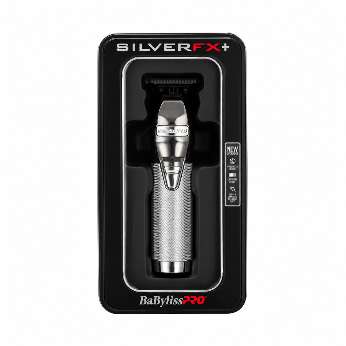 TRIMMER PROFESIONAL BABYLISS PRO SILVERFX+ sobre fondo blanco