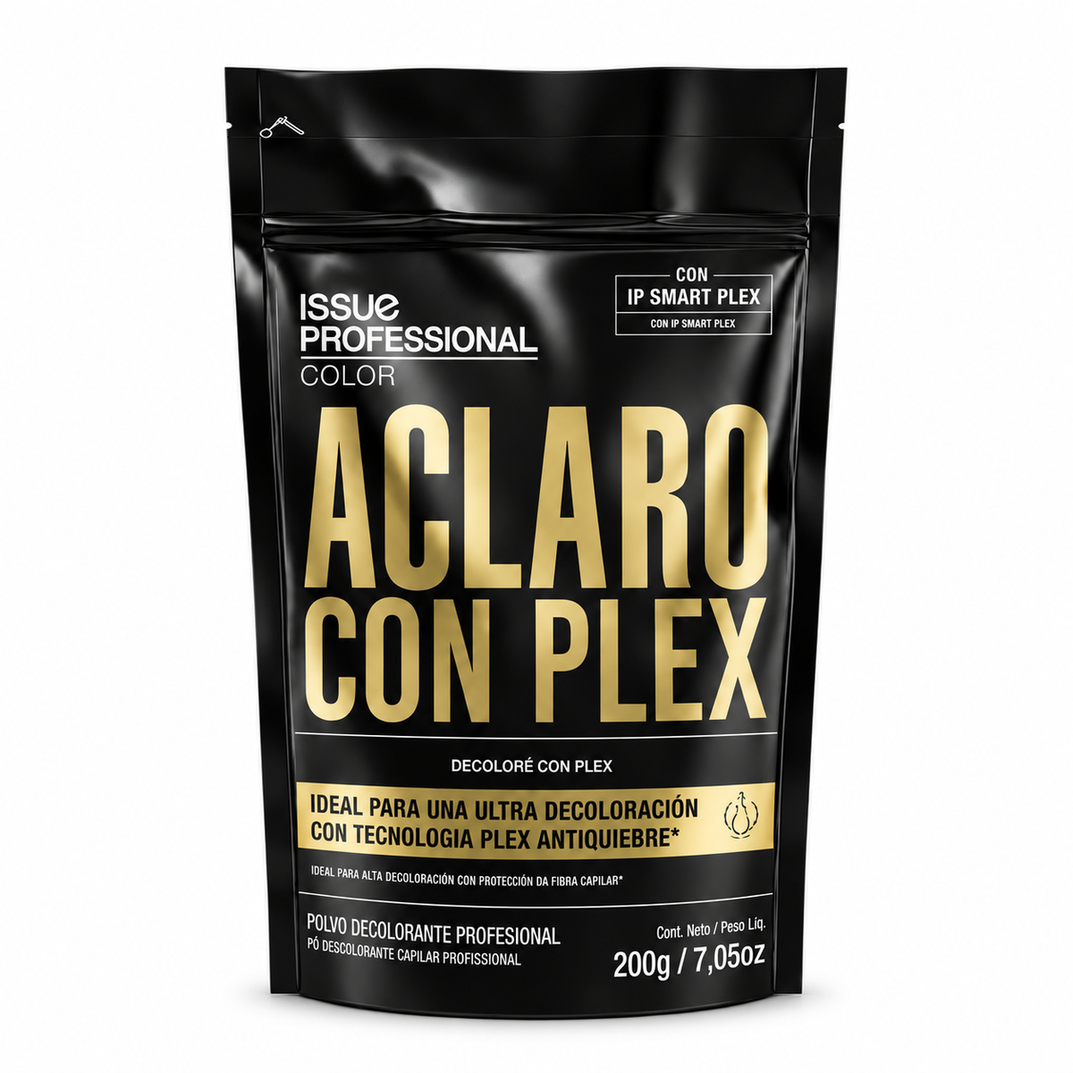 POLVO ISSUE ACLARO CON PLEX sobre fondo blanco