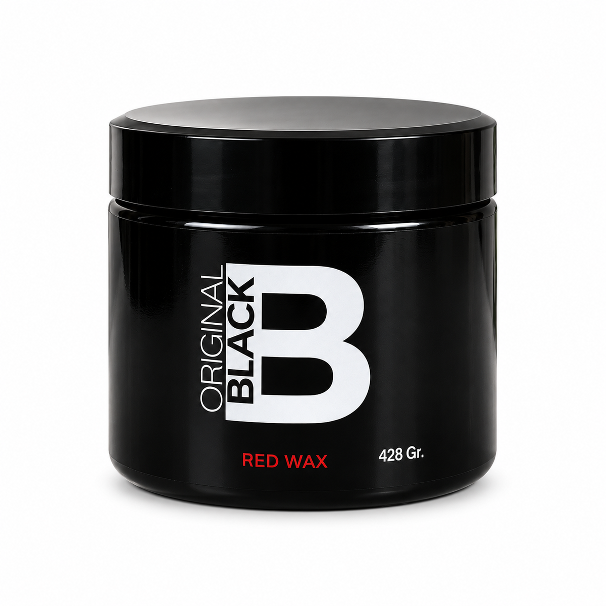 POMADA RED WAX ORIGINAL BLACK PREMIUM 428G sobre fondo blanco