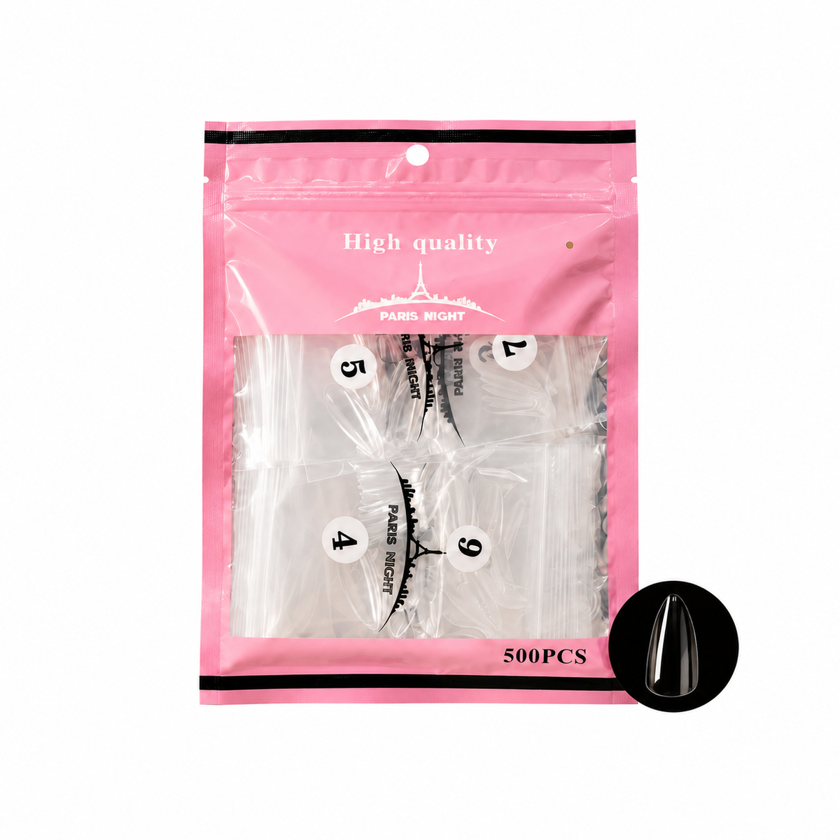 TIPS SOFT GEL PARIS NIGHT COFFIN EN BOLSA 500 PCS