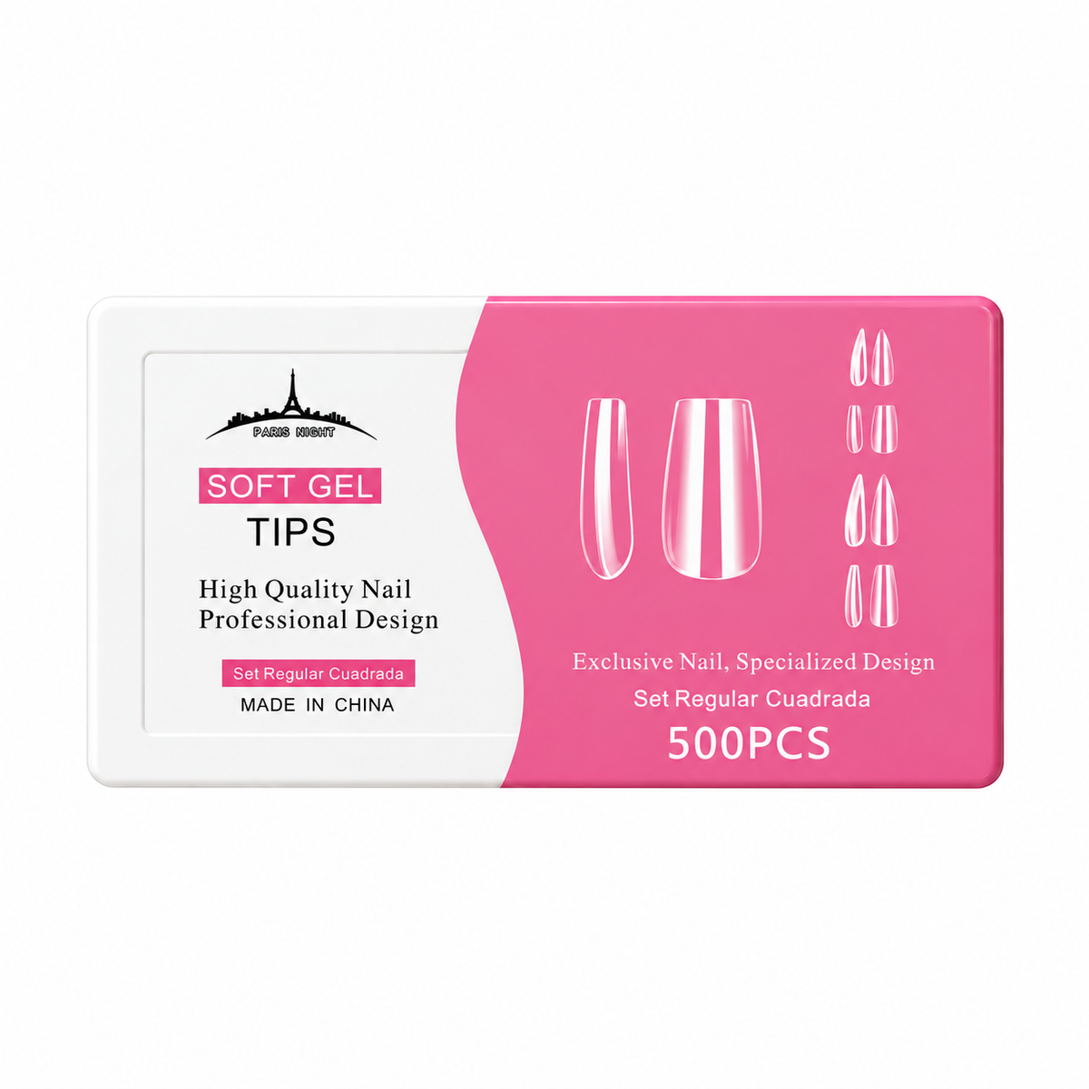 TIPS SOFT GEL PARIS NIGHT SET REGULAR CUADRADA