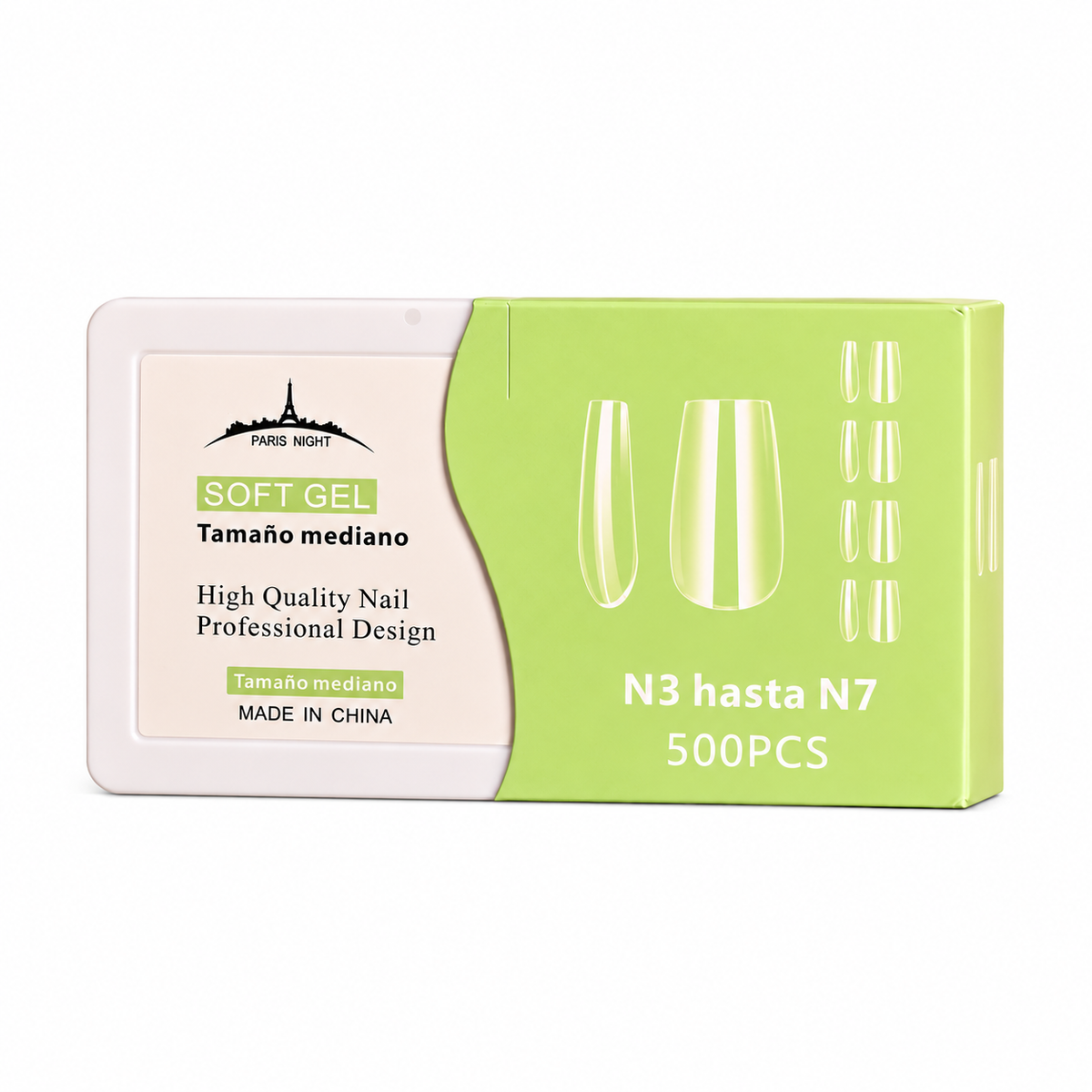 Tips Soft Gel Paris Night mediano (3 al 7) cuadradas