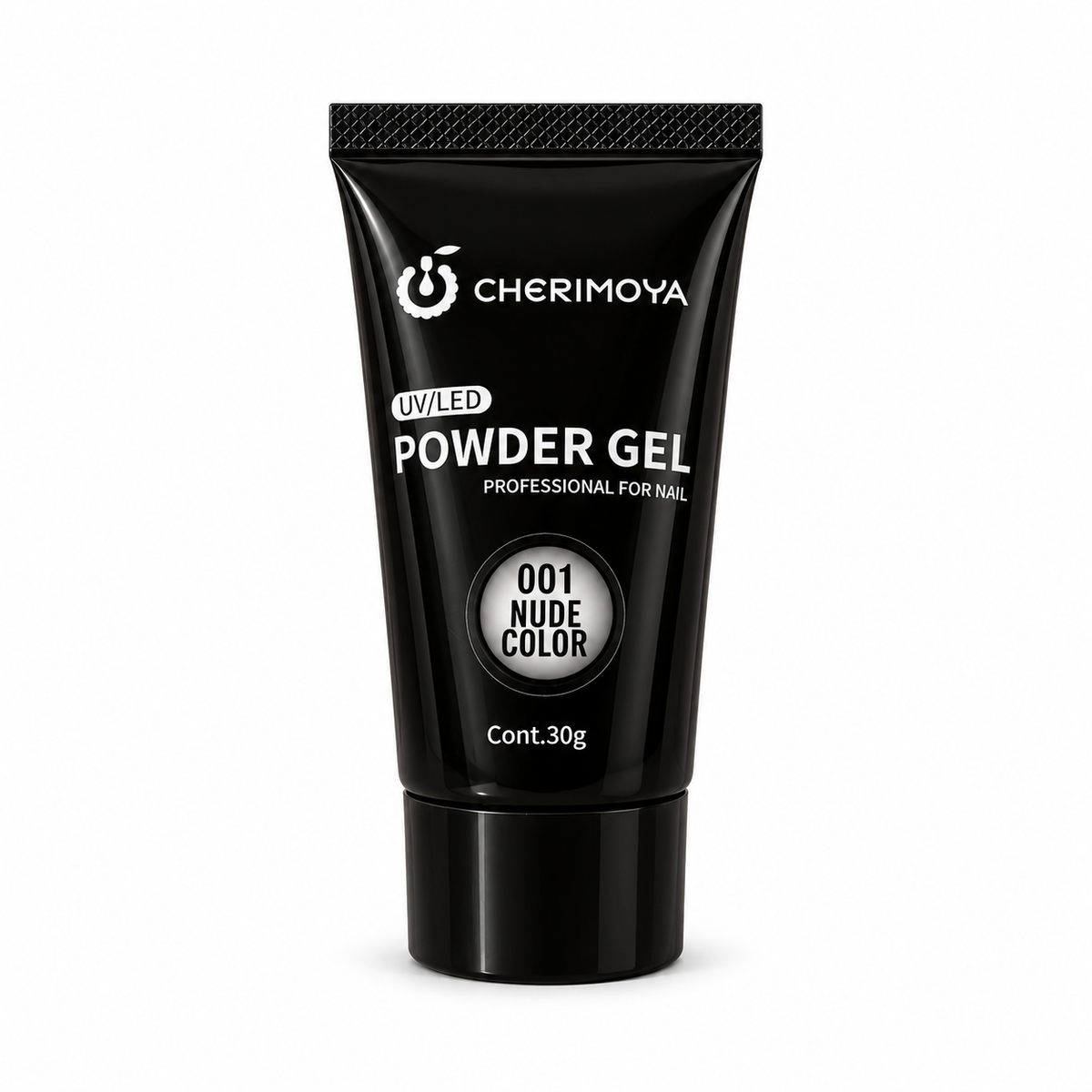 POWDER GEL UV/LED NUDE 001 30G CHERIMOYA sobre fondo blanco
