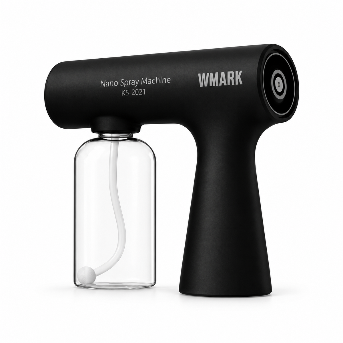 Nano Spray Wmark negro sobre fondo blanco