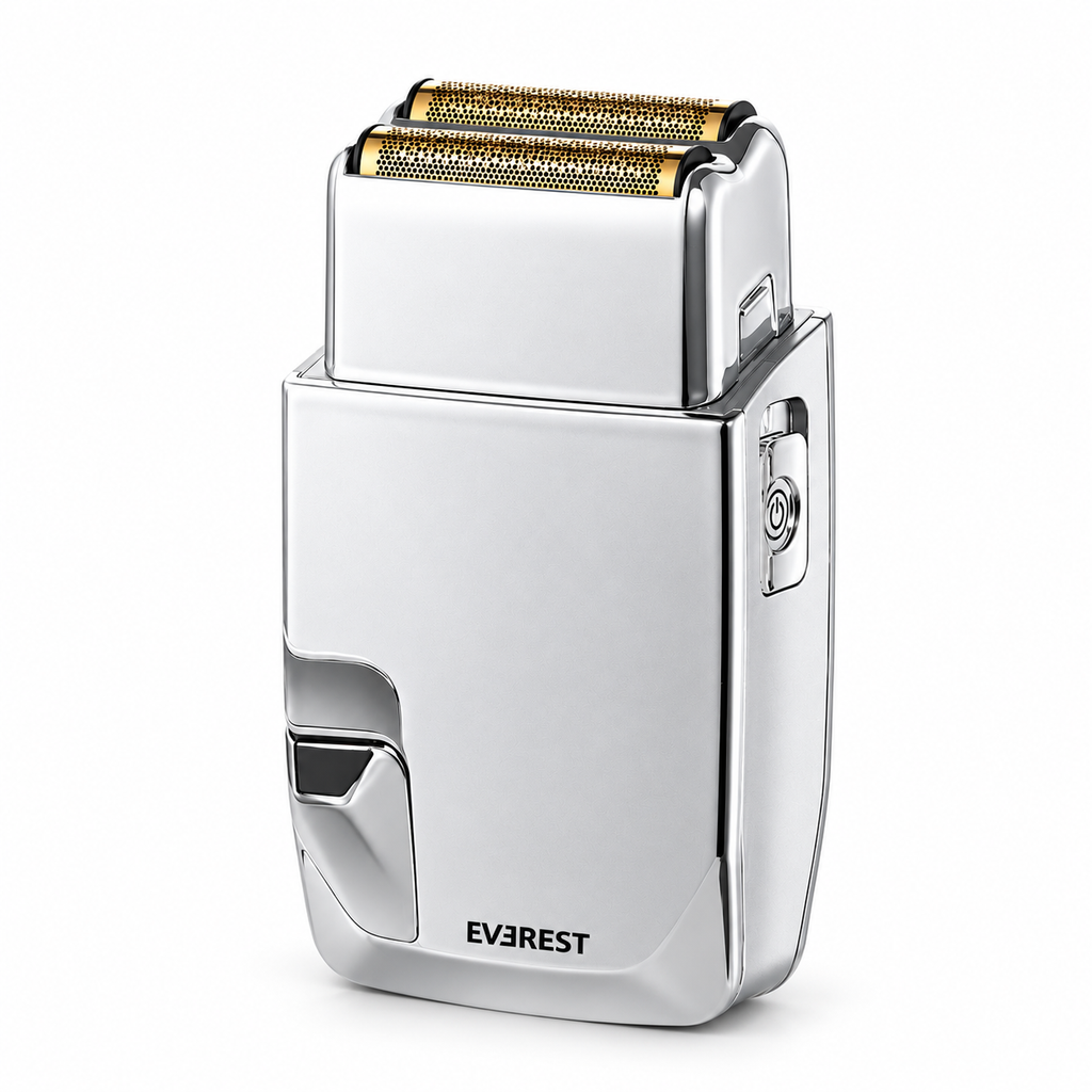 SHAVER EVEREST PLATEADA 9000rpm sobre fondo blanco