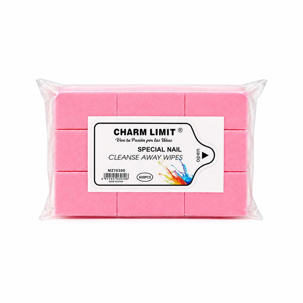 WIPES 600 UNIDADES CHARM LIMIT completo sobre fondo blanco